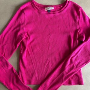 Universal Thread Pink Fitted Ribbed Long Sleeve Shirt